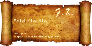 Feld Klaudia névjegykártya